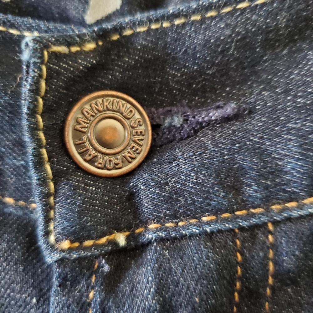 7 For All Mankind Rhigby Dark Wash Cotton Denim Jeans Men's Size 34 x 29 - Picture 2 of 7